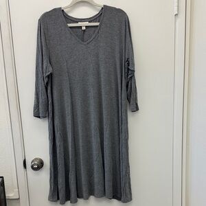 Style & Co. Charcoal Long Sleeve Dress Size 1X